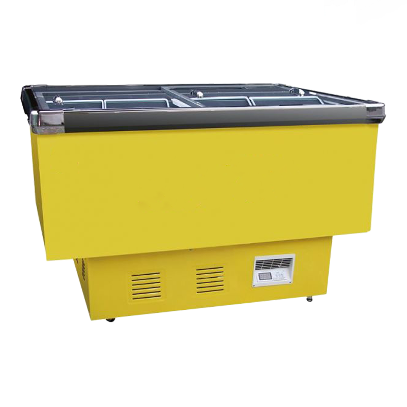 ফ্ল্যাট-বটম রেফ্রিজারেটেড আইল্যান্ড ডিসপ্লে কেস ফ্ল্যাট-বটম রেফ্রিজারেটেড আইল্যান্ড ডিসপ্লে কেস